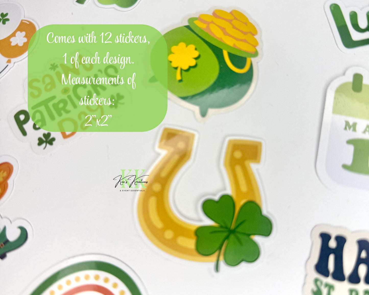 St. Patrick’s Day Stickers – Lucky Shamrock Stickers | Irish Party Favor Stickers | St. Patrick’s Day Planner & Gift Labels