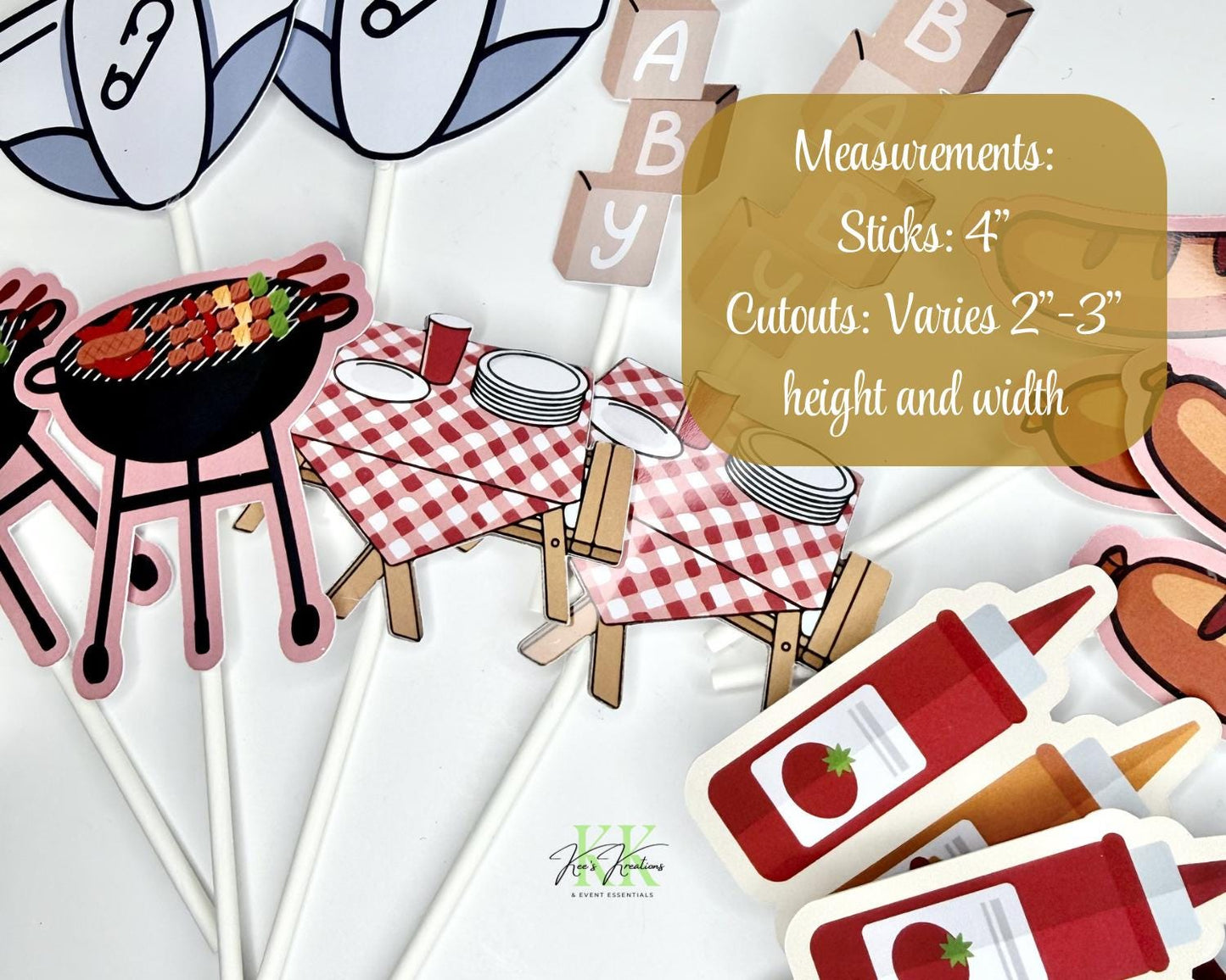 BabyQ Theme Cupcake Toppers | BabyQ Theme Party Decorations | BabyQ Cupcake Toppers | BabyQ Theme Baby Shower | BabyQ Shower Cupcakes