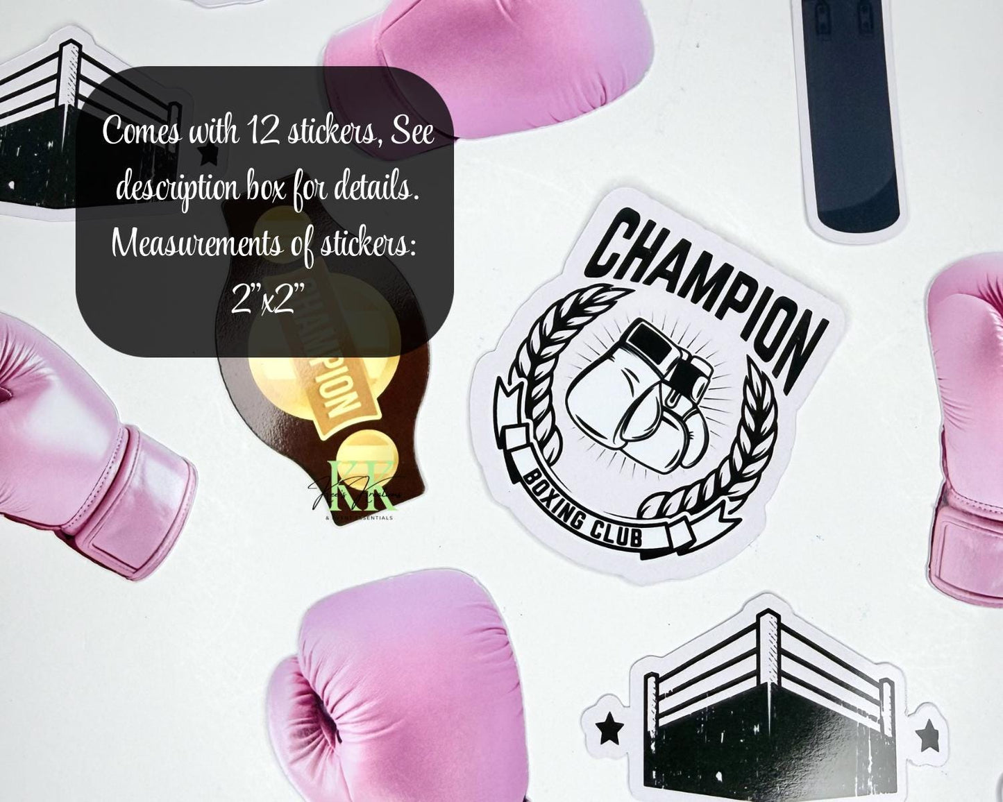 Pink Boxing Stickers – Round One Stickers | Pink Boxing Party | Pink Boxing Gifts, Pink Boxing Party Favors and Pink Boxing Planner Decor