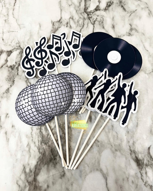 Disco Theme Cupcake Toppers | Disco Theme Party Decorations | Disco Cupcake Toppers | Disco Theme Birthday Party | Disco Cupcakes