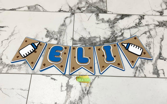 Cookies n Milk Birthday Banner | Baby Cookie Monster Party Decorations | Baby Cookie Birthday Party Decor | Baby Cookie Monster