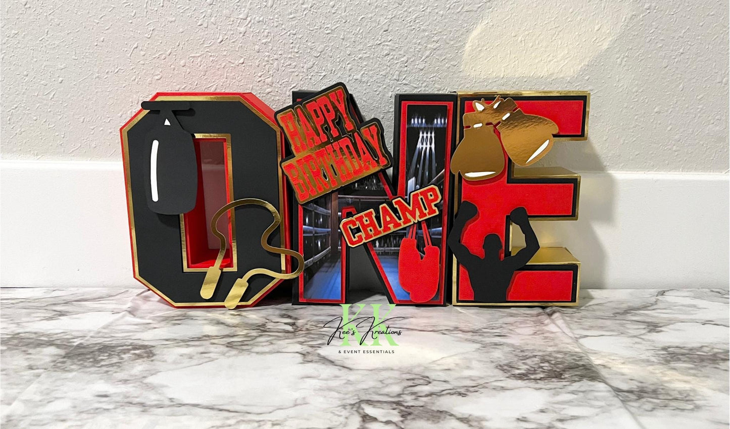 8” Boxing Theme 3D Letters/Numbers Centerpieces | Boxing Theme Party Decorations | Boxing Birthday Party Decor | Boxing Centerpieces