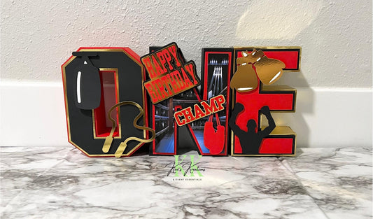 8” Boxing Theme 3D Letters/Numbers Centerpieces | Boxing Theme Party Decorations | Boxing Birthday Party Decor | Boxing Centerpieces