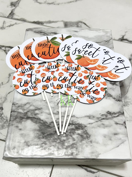 Little Cutie Theme Cupcake Toppers | Little Cutie Theme Party Decorations | Little Cutie Cupcake Toppers | Little Cutie Baby Shower