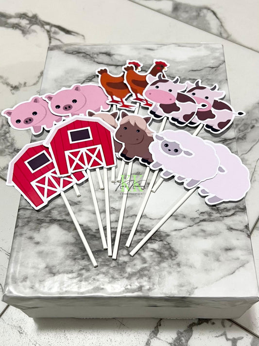 Farm Theme Cupcake Toppers | Farm Theme Party Decorations | Farm Cupcake Toppers | Farm Theme Party | Farm Cupcakes | Farm Toppers