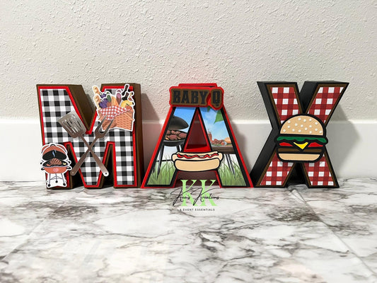 8” BabyQ Theme 3D Letters/Numbers Centerpieces | BabyQ Theme Party Decorations | BabyQ Baby Shower Party Decor | BabyQ Centerpieces