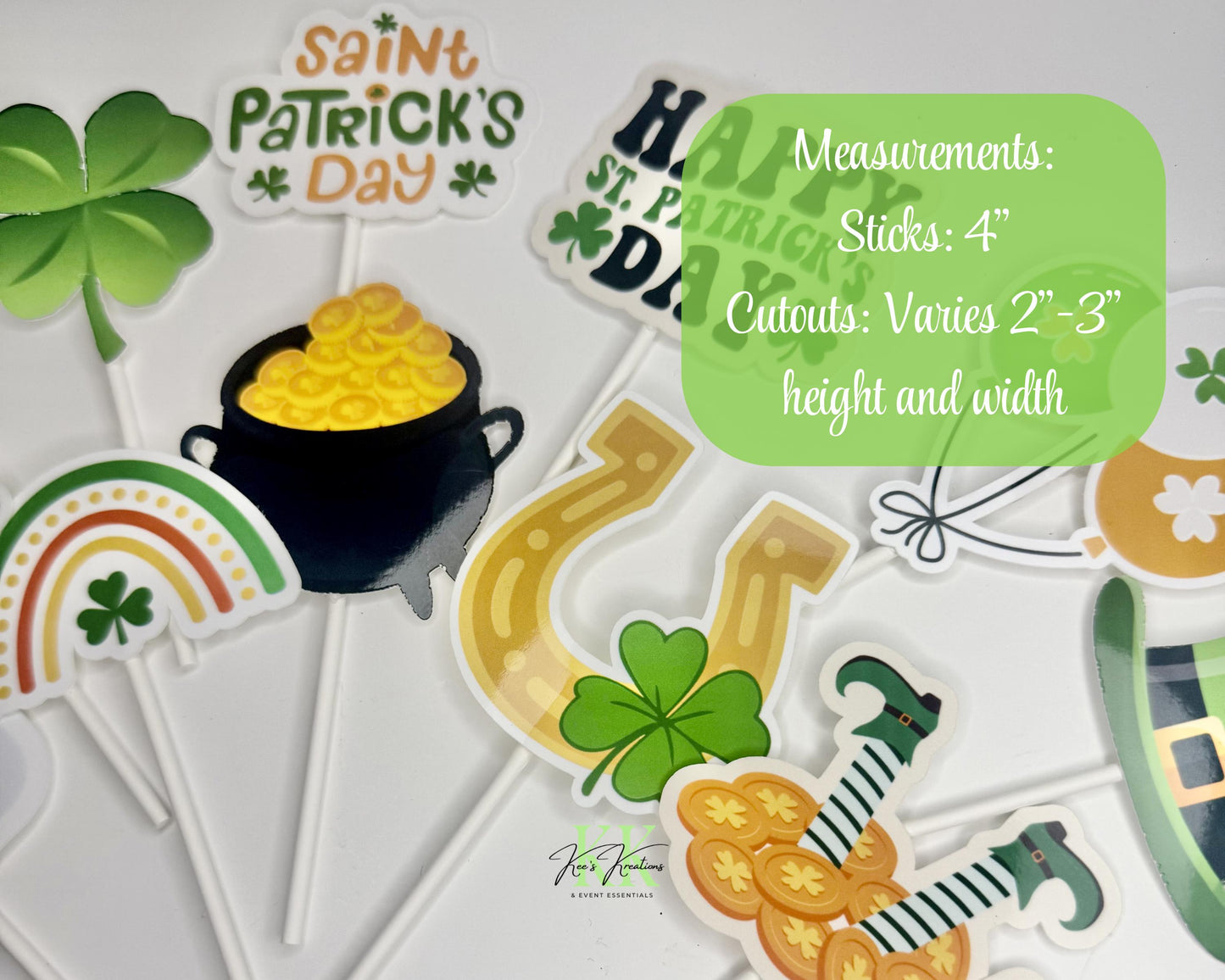 St. Patrick’s Day Cupcake Toppers – Lucky Party Decorations | Shamrock Cupcake Picks | Irish Themed Dessert Decor