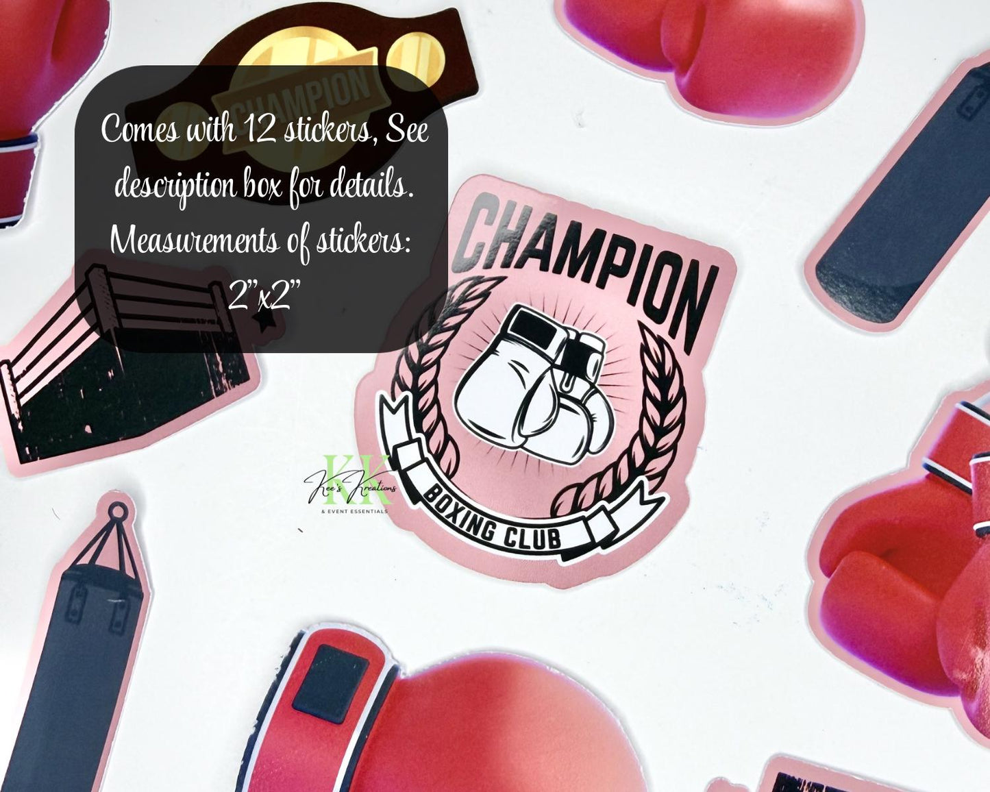 Boxing Stickers – Round One Stickers | Boxing Party | Boxing Gifts, Boxing Party Favors and Boxing Planner Decor Stickers | Boxing Birthday