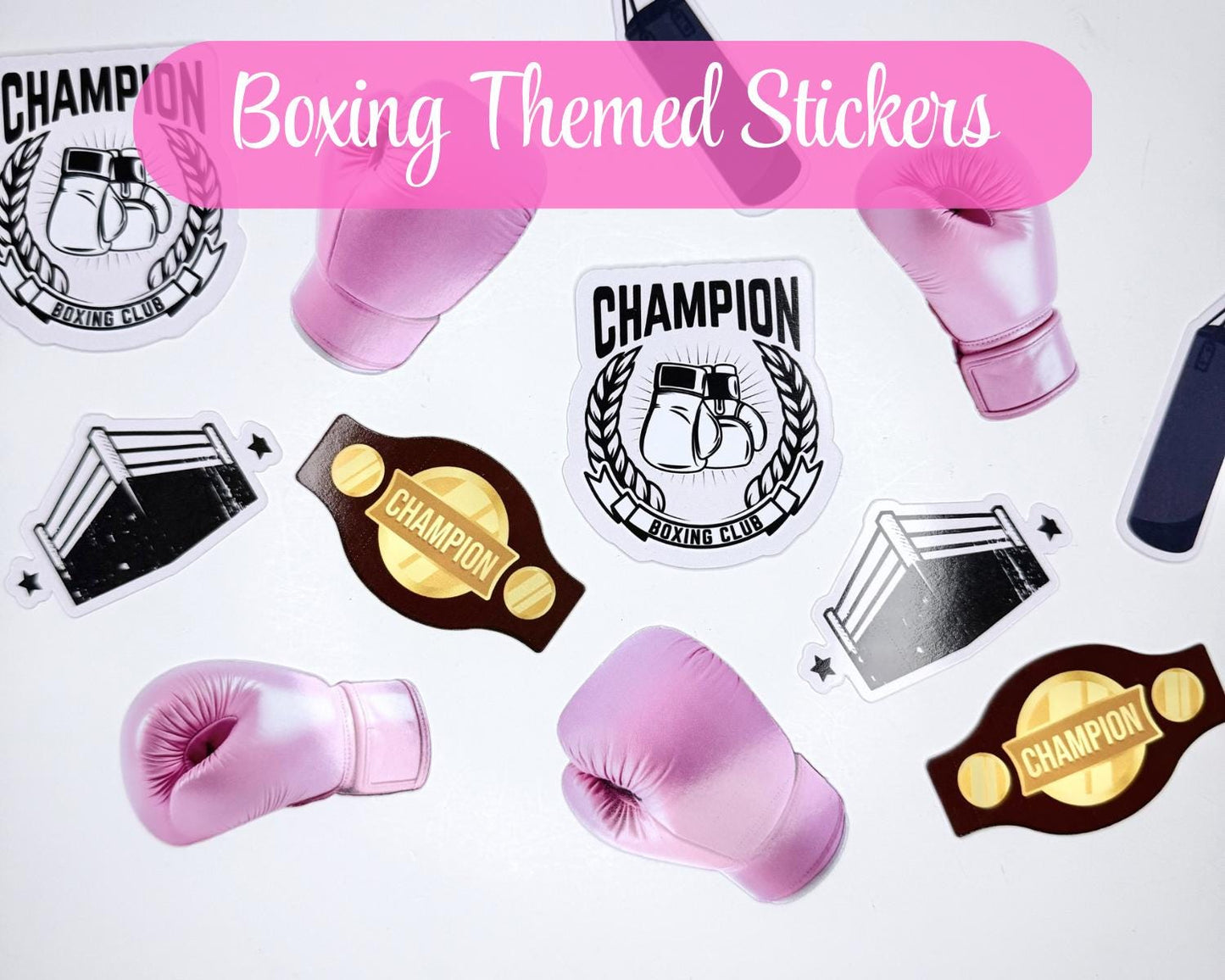 Pink Boxing Stickers – Round One Stickers | Pink Boxing Party | Pink Boxing Gifts, Pink Boxing Party Favors and Pink Boxing Planner Decor