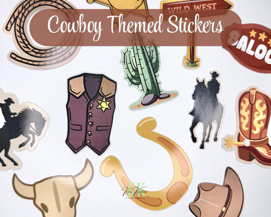 Cowboy Stickers – Western Stickers | Cowboy Party | Cowboy Gifts, Cowboy Party Favors and Cowboy Planner Decor Stickers | Cowboy Birthday